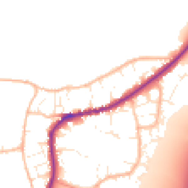 Daytime road noise heatmap for TA6 6RQ