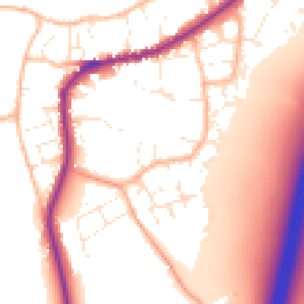 Daytime road noise heatmap for TA6 6RW