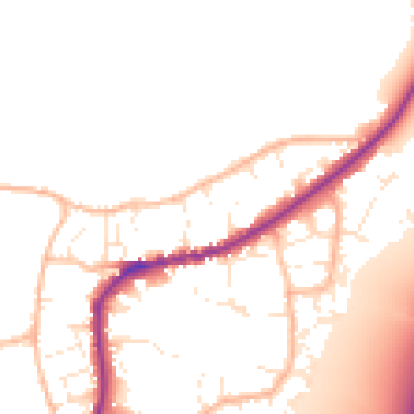 Daytime road noise heatmap for TA6 6TJ