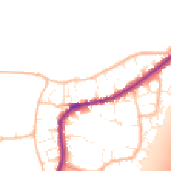 Daytime road noise heatmap for TA6 6TR