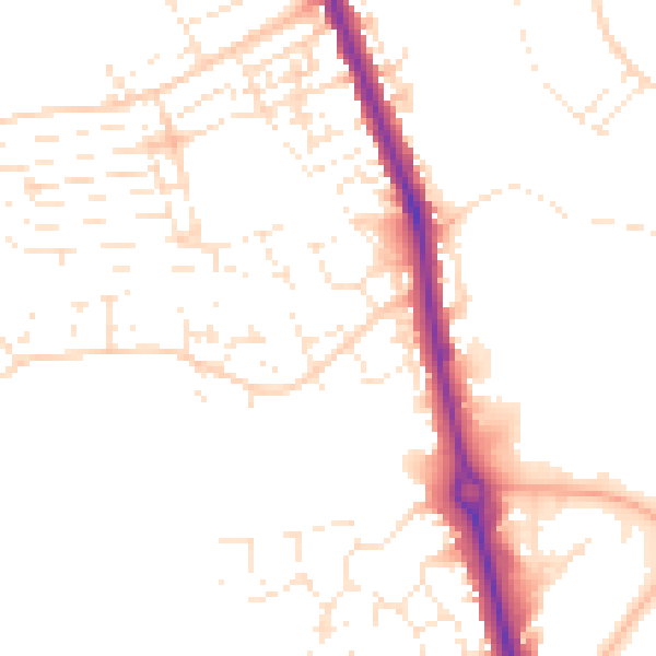 Daytime road noise heatmap for TA6 6UG