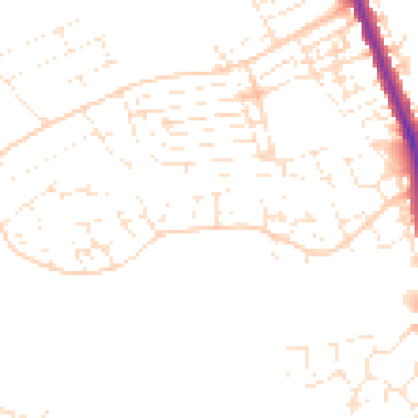 Daytime road noise heatmap for TA6 6UT
