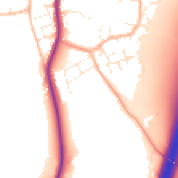 Daytime road noise heatmap for TA6 6UY