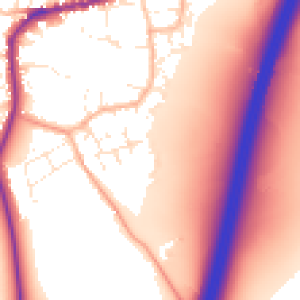Daytime road noise heatmap for TA6 6ZS