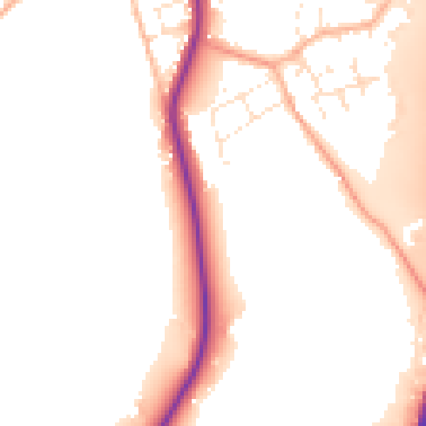 Daytime road noise heatmap for TA6 6ZU