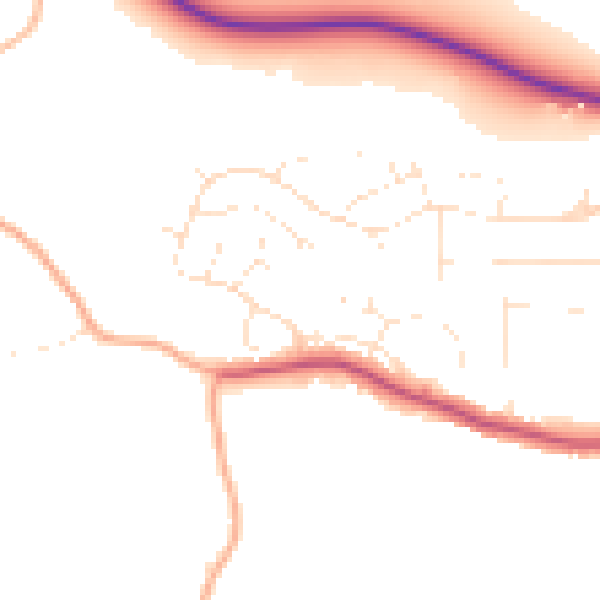 Daytime road noise heatmap for TA6 7AZ