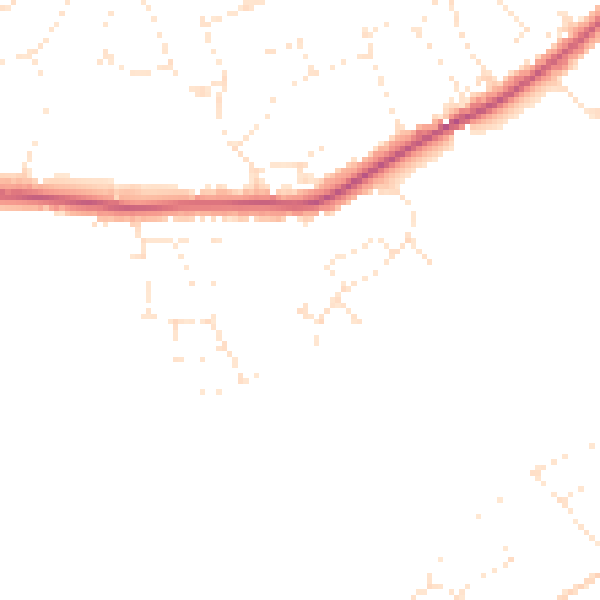Daytime road noise heatmap for TA6 7BU