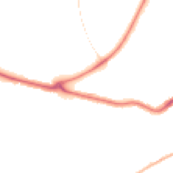 Night-time road noise heatmap for TA6 7EL