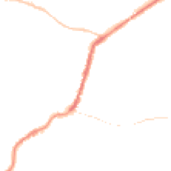 Night-time road noise heatmap for TA9 3AF