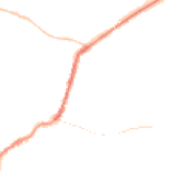 Night-time road noise heatmap for TA9 3AJ