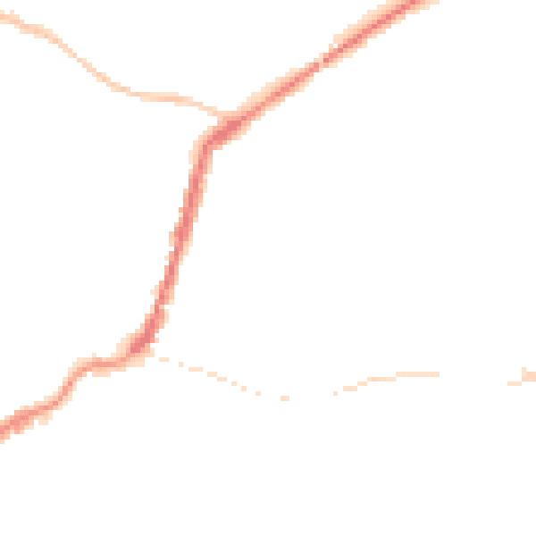 Night-time road noise heatmap for TA9 3AL