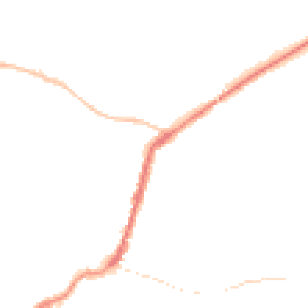 Night-time road noise heatmap for TA9 3AQ