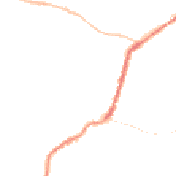 Night-time road noise heatmap for TA9 3AS