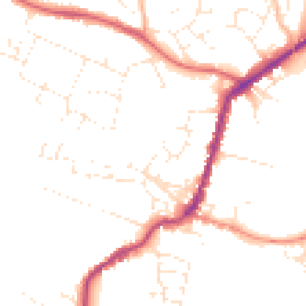 Daytime road noise heatmap for TA9 3AT