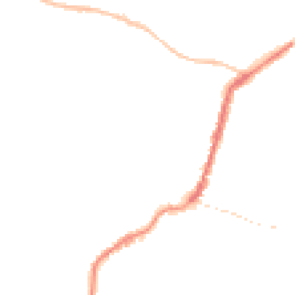 Night-time road noise heatmap for TA9 3AU