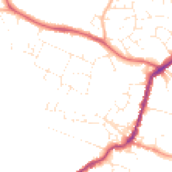 Daytime road noise heatmap for TA9 3BB