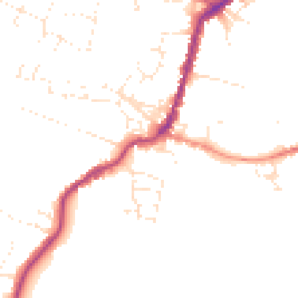 Daytime road noise heatmap for TA9 3BL