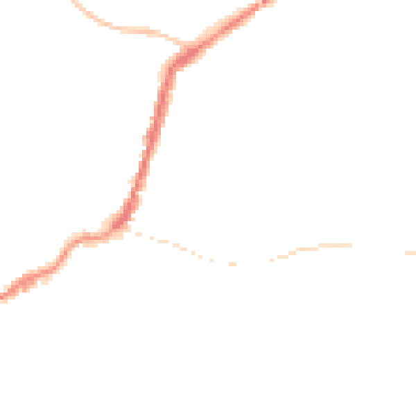 Night-time road noise heatmap for TA9 3BN