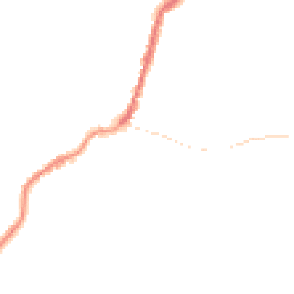 Night-time road noise heatmap for TA9 3BY