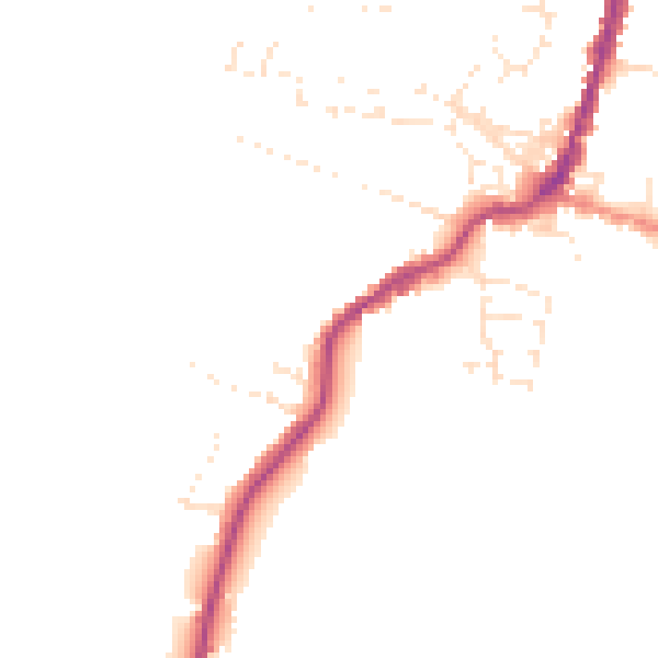 Daytime road noise heatmap for TA9 3DB