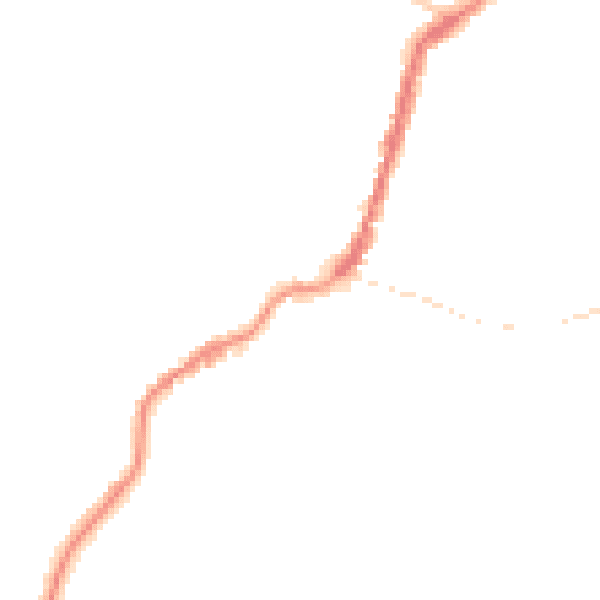 Night-time road noise heatmap for TA9 3DD