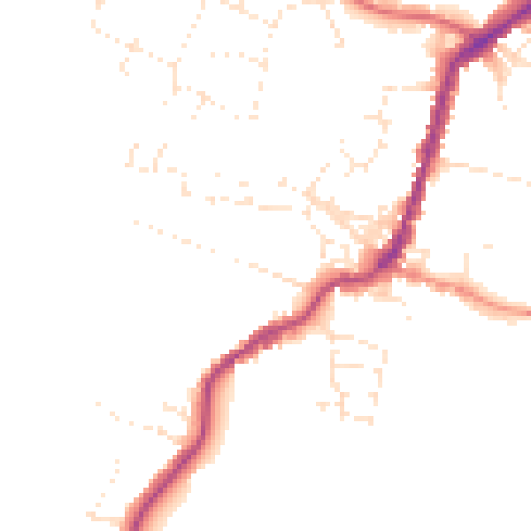 Daytime road noise heatmap for TA9 3DH