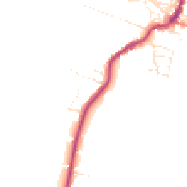 Daytime road noise heatmap for TA9 3DN