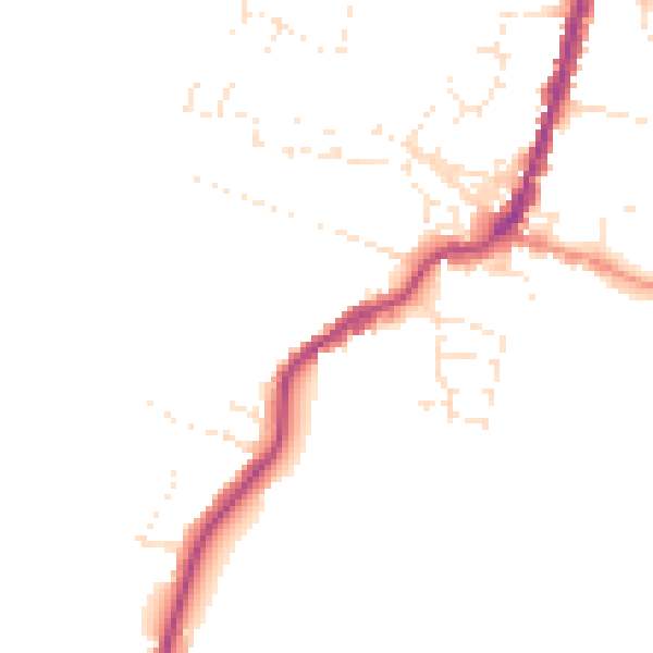Daytime road noise heatmap for TA9 3DQ