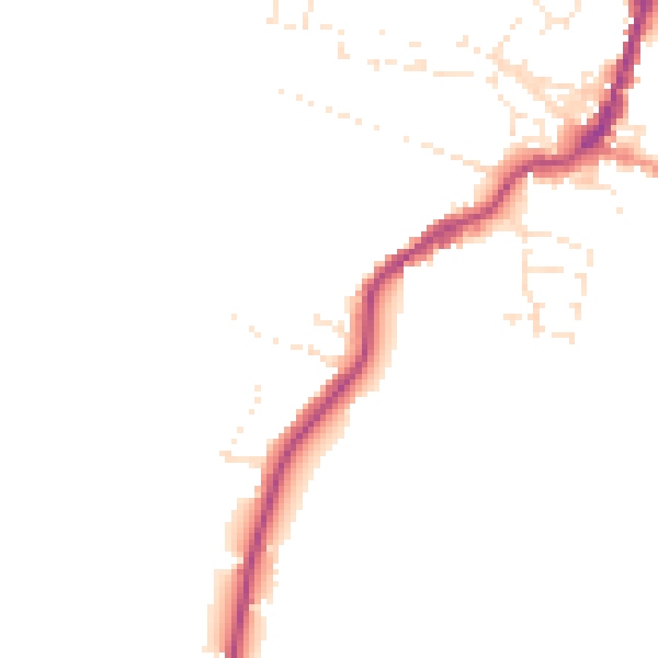 Daytime road noise heatmap for TA9 3DX