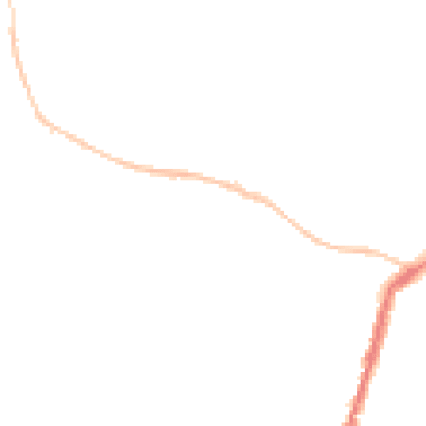 Night-time road noise heatmap for TA9 3EA