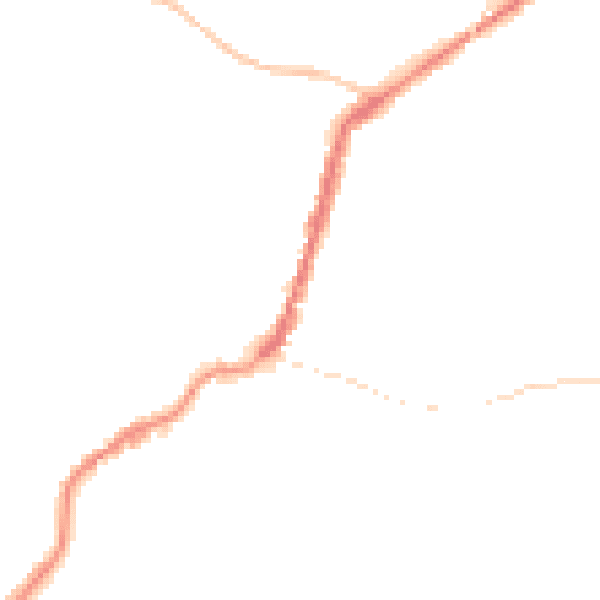 Night-time road noise heatmap for TA9 3EB