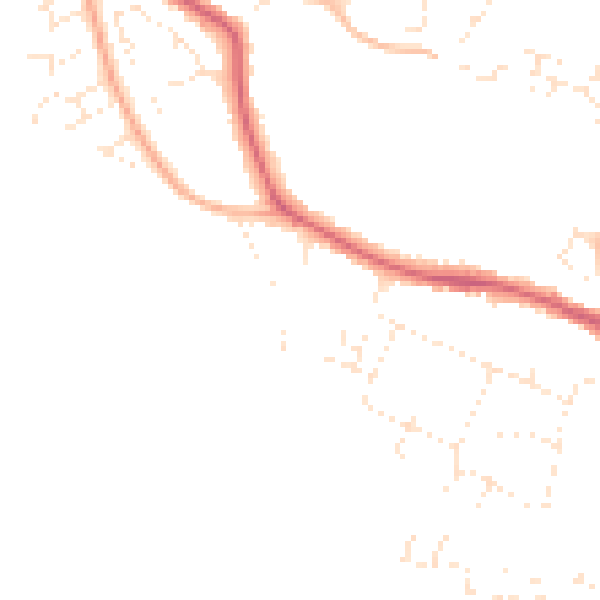 Daytime road noise heatmap for TA9 3ES