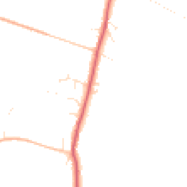 Daytime road noise heatmap for TA9 3FQ