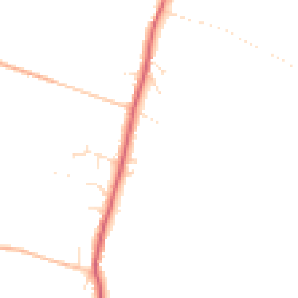 Daytime road noise heatmap for TA9 3GT