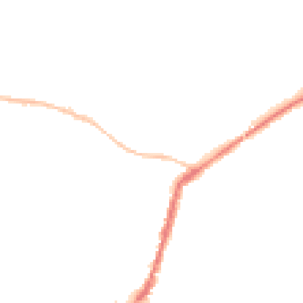 Night-time road noise heatmap for TA9 3JF