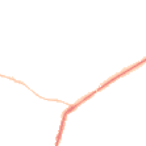 Night-time road noise heatmap for TA9 3JW