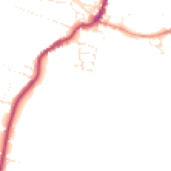 Daytime road noise heatmap for TA9 3NH