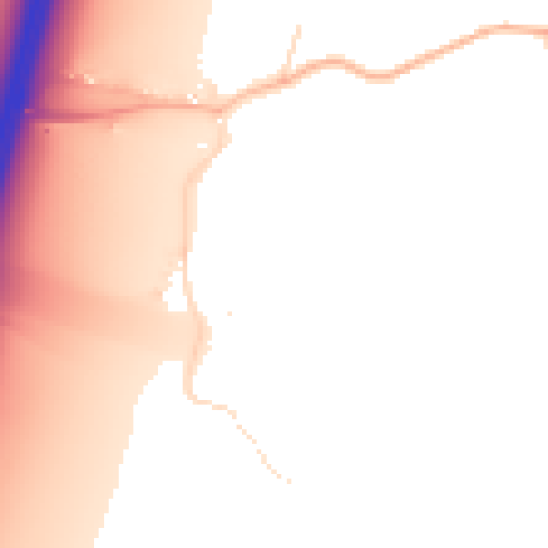 Daytime road noise heatmap for TA9 3NP