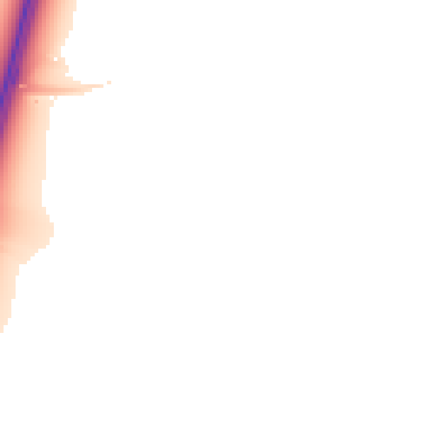Night-time road noise heatmap for TA9 3NP