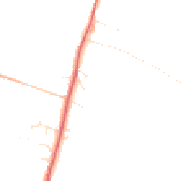 Daytime road noise heatmap for TA9 3NQ