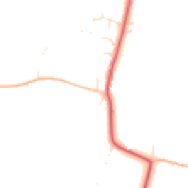 Daytime road noise heatmap for TA9 3NS