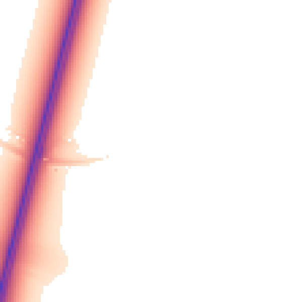 Night-time road noise heatmap for TA9 3NW