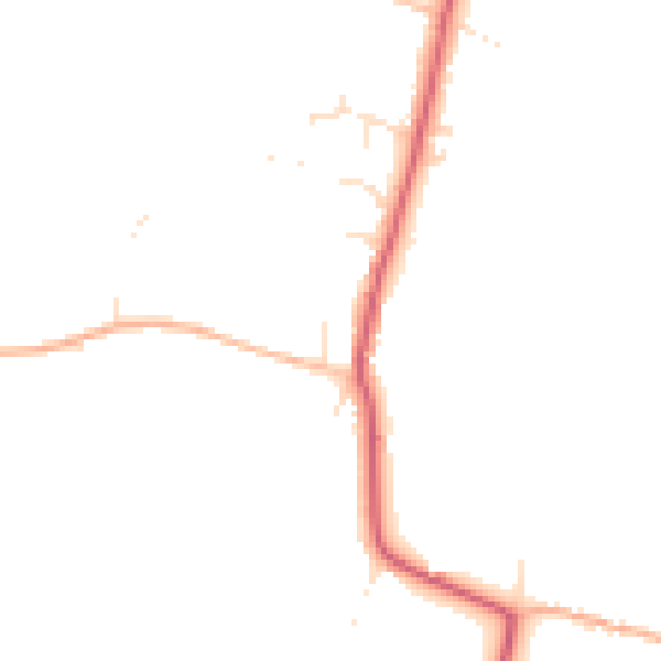 Daytime road noise heatmap for TA9 3NX