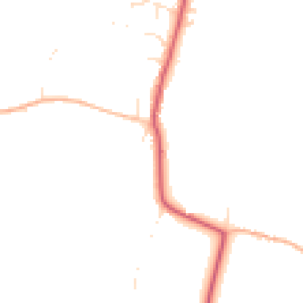 Daytime road noise heatmap for TA9 3NY