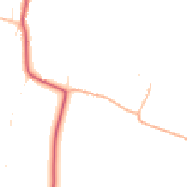 Daytime road noise heatmap for TA9 3PD