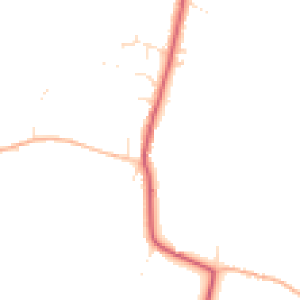 Daytime road noise heatmap for TA9 3PG