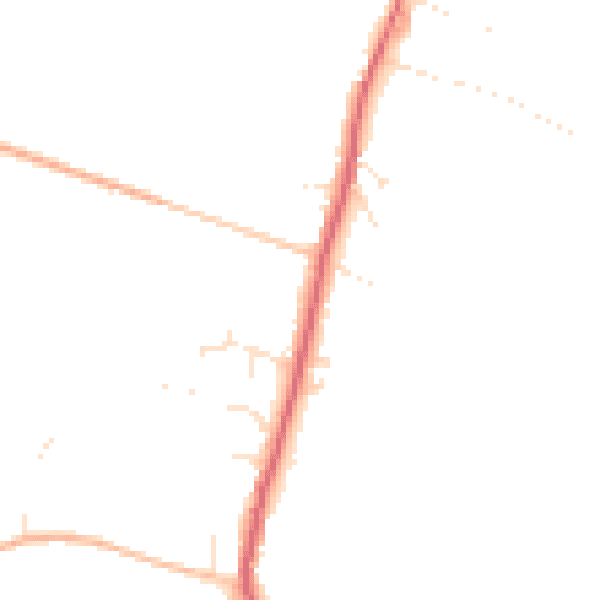 Daytime road noise heatmap for TA9 3PN