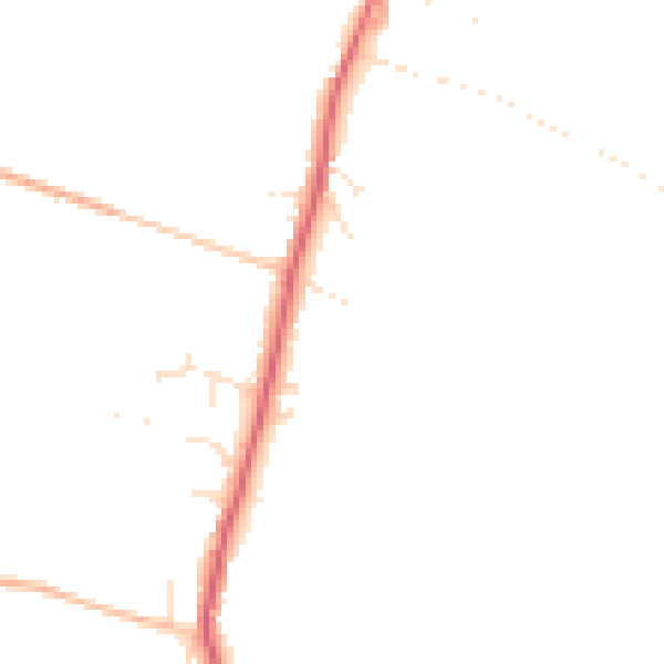 Daytime road noise heatmap for TA9 3PP