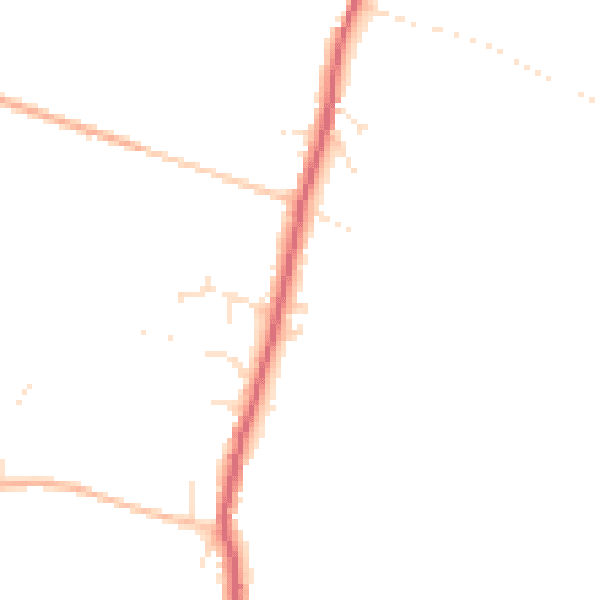 Daytime road noise heatmap for TA9 3PW