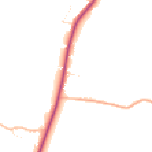 Daytime road noise heatmap for TA9 3QT